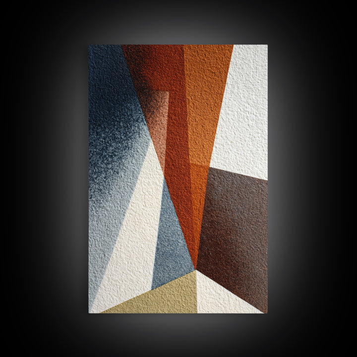 Abstract Sunrise Geometry Framed Canvas Print, Above Bed Art, Living Room Decor, Bedroom Decor, Abstract Art, Serenity, ABA-2x3-76