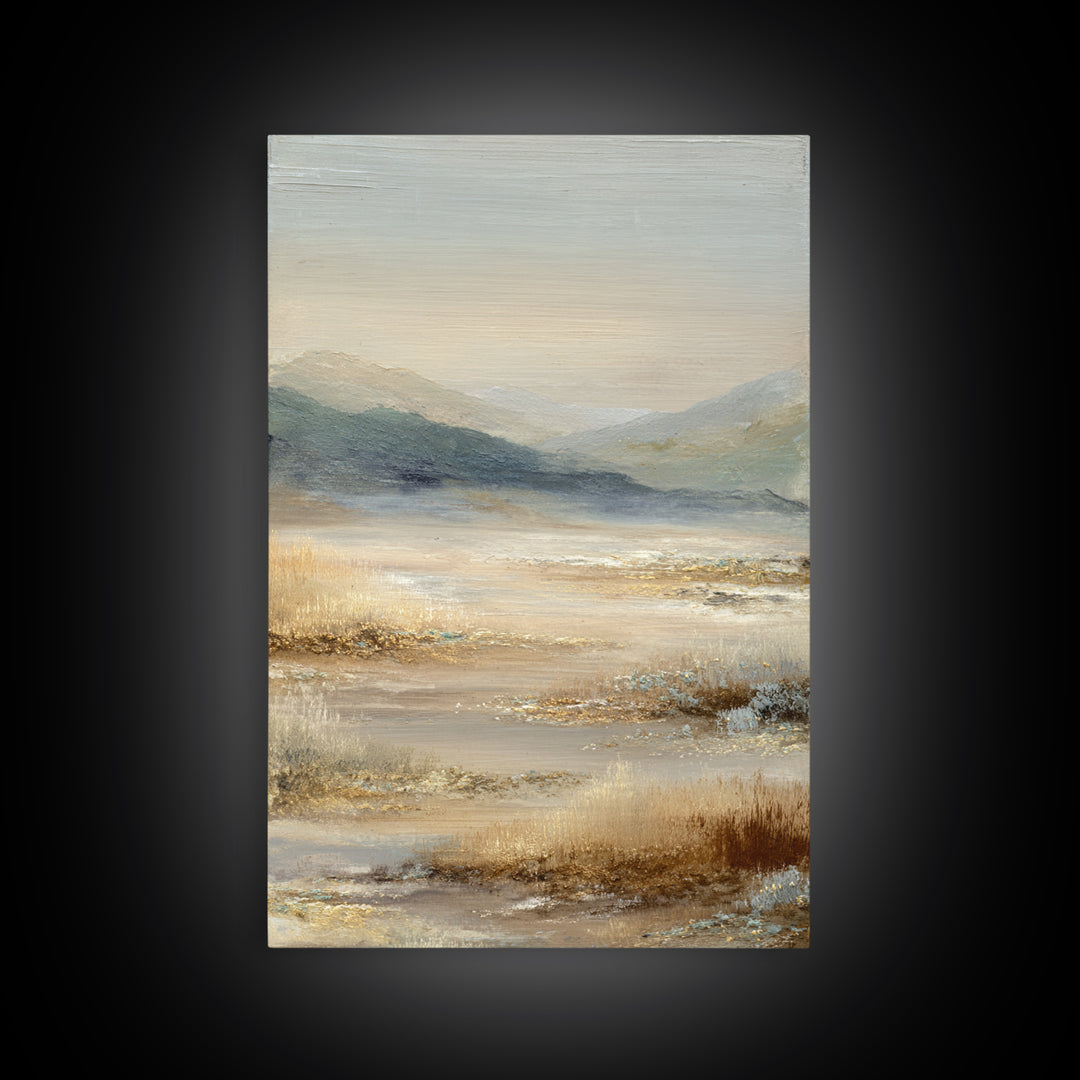 Panoramic Misty Mountain Landscape Canvas Print, Above Bed Art, Apartment Decor, Bedroom Decor, Serenity, Photography Prints, ABA-2x3-81