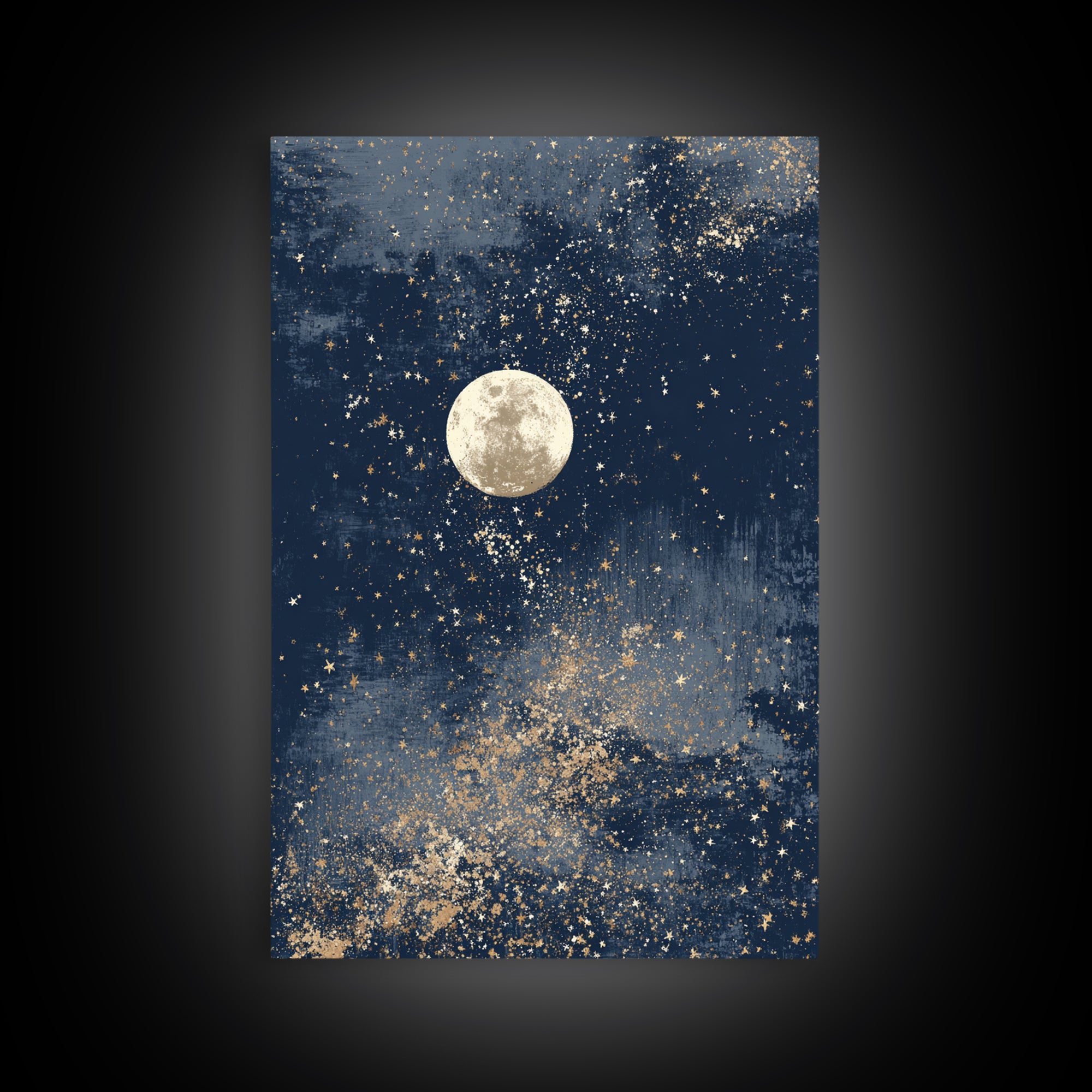 Subtle Celestial Scene Framed Canvas Print, Above Bed Art, Bedroom Decor, Fine Art, Serenity, Boho Decor, Western Decor, ABA-2x3-93