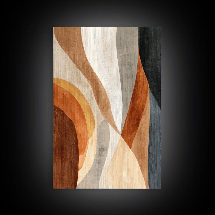 Warm Taupe Abstract Waves Canvas Print, Above Bed Art, Boho Wall Art, Bedroom Decor, Abstract Art, Serenity, Above Bed Decor, ABA-2x3-95