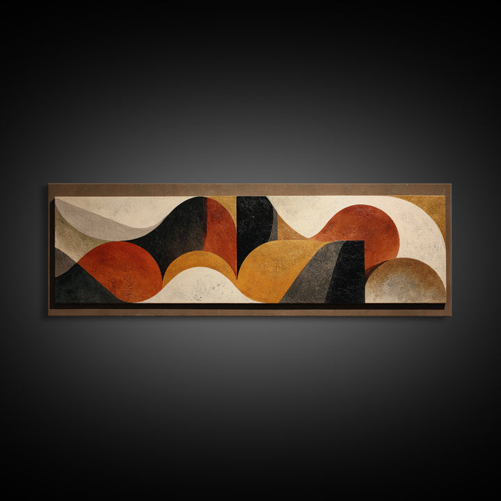 Abstract Sunrise Geometry Framed Canvas Print, Above Bed Art, Western Decor, Bedroom Decor, Abstract Art, Serenity, ABA-3x1-12