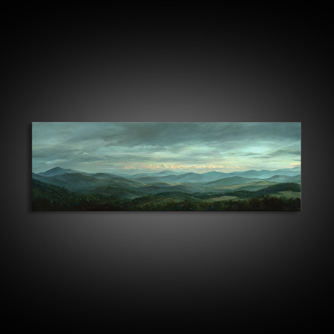 Soft Romantic Landscape Canvas Print, Above Bed Art, Living Room Decor, Bedroom Decor, Oil Painting, Serenity 233, ABA-3x1-33