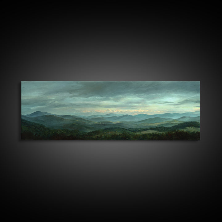 Soft Romantic Landscape Canvas Print, Above Bed Art, Living Room Decor, Bedroom Decor, Oil Painting, Serenity 233, ABA-3x1-33