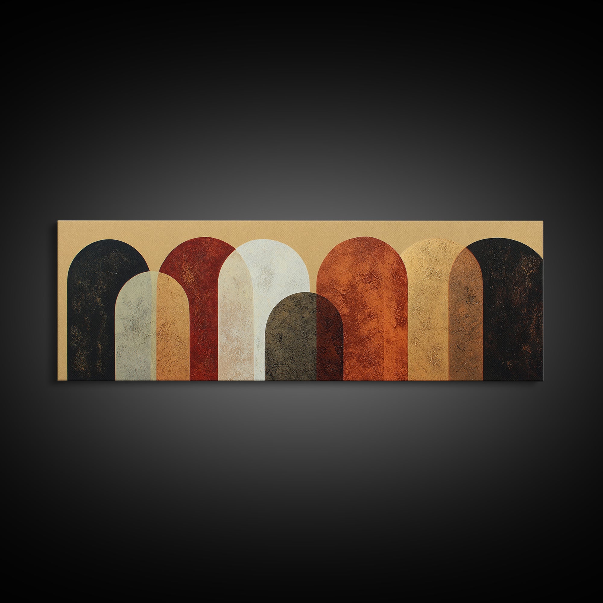 Neutral Abstract Arches Framed Canvas Print, Above Bed Art, Gallery Decor, Bedroom Decor, Abstract Art, Serenity, Wall Art, ABA-3x1-44