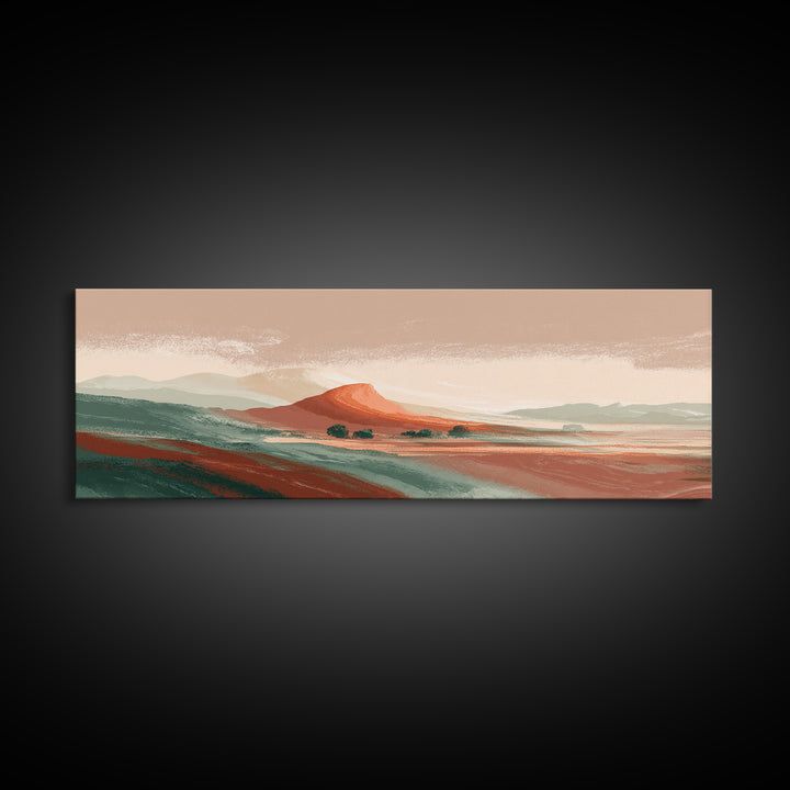 Dreamy Desert Sunset Canvas Print, Above Bed Art, Textured Painting, Bedroom Decor, Fine Art, Serenity, Original Art, ABA-3x1-95