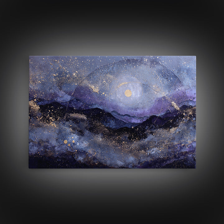 Subtle Celestial Scene Canvas Print, Above Bed Art, Whimsical Decor, Bedroom Decor, Fine Art, Serenity, Bedroom Wall Decor, ABA-3x2-17