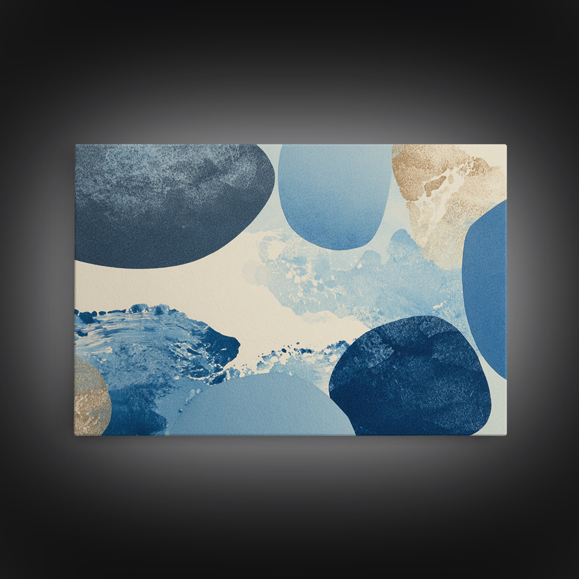 Japandi Ink Shapes Framed Canvas Print, Above Bed Art, Printable Art, Bedroom Decor, Abstract Art, Serenity, Bedroom Wall Art, ABA-3x2-46