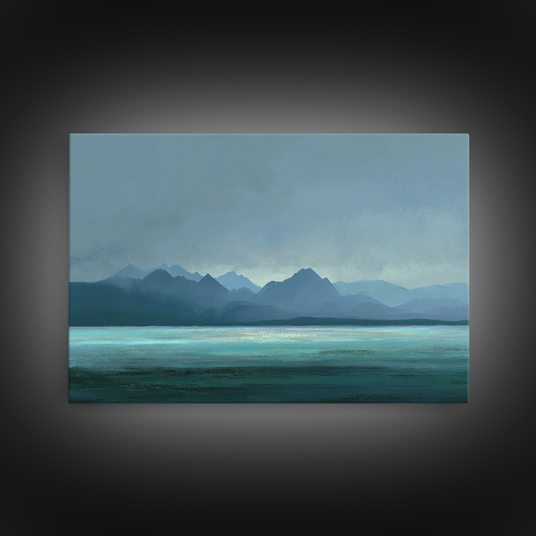 Soft Alpine Horizon Canvas Print, Above Bed Art, Whimsical Decor, Bedroom Decor, Fine Art, Serenity, Bedroom Wall Decor, ABA-3x2-52