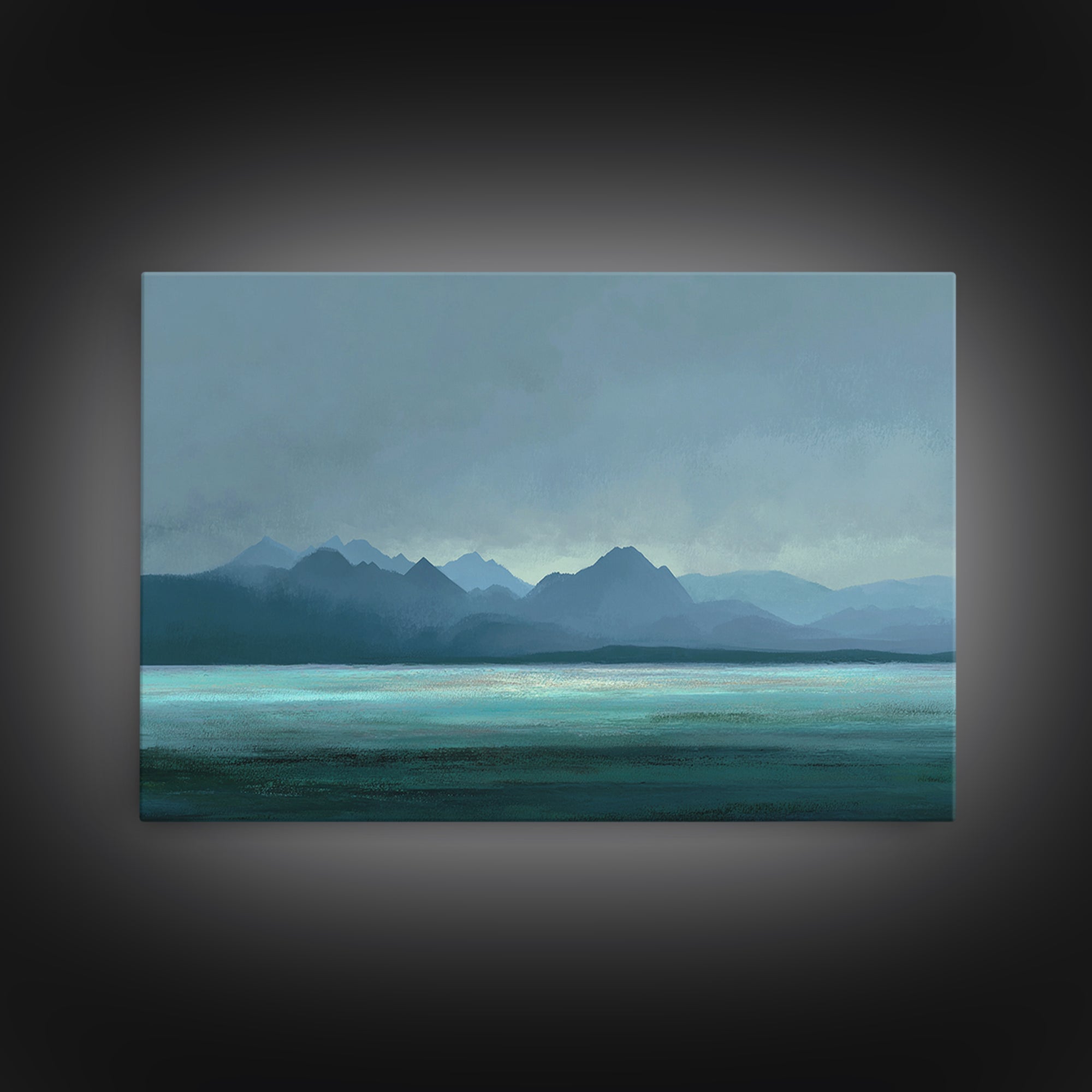 Soft Alpine Horizon Canvas Print, Above Bed Art, Whimsical Decor, Bedroom Decor, Fine Art, Serenity, Bedroom Wall Decor, ABA-3x2-52
