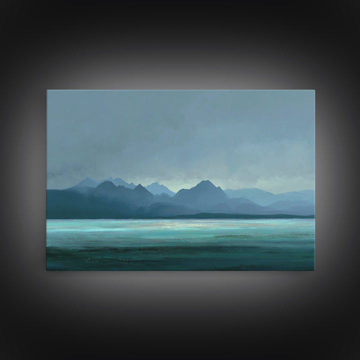 Soft Alpine Horizon Canvas Print, Above Bed Art, Whimsical Decor, Bedroom Decor, Fine Art, Serenity, Bedroom Wall Decor, ABA-3x2-52
