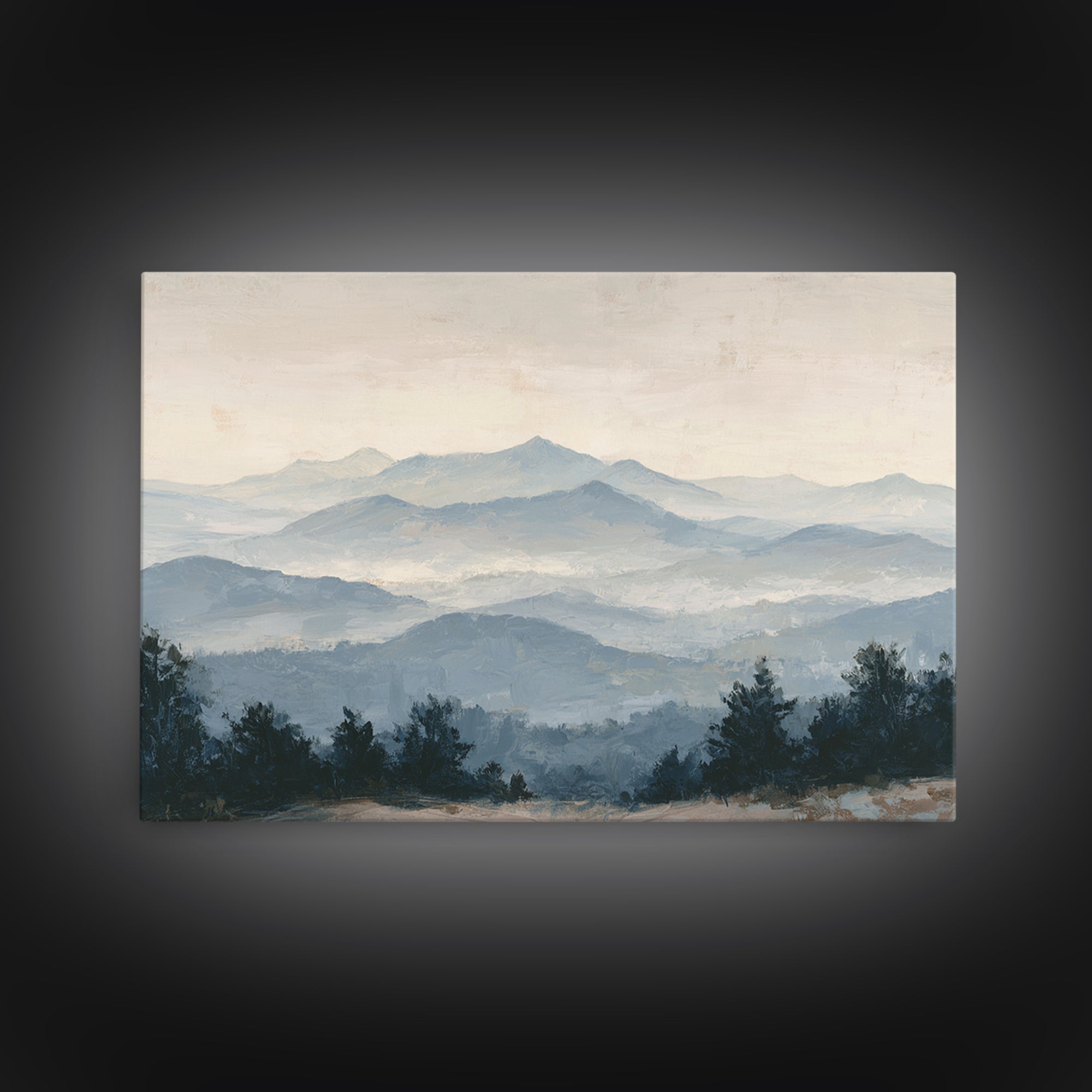 Panoramic Misty Mountain Landscape Canvas Print, Above Bed Art, Living Room Wall Art, Bedroom Decor, Fine Art, Serenity, ABA-3x2-53