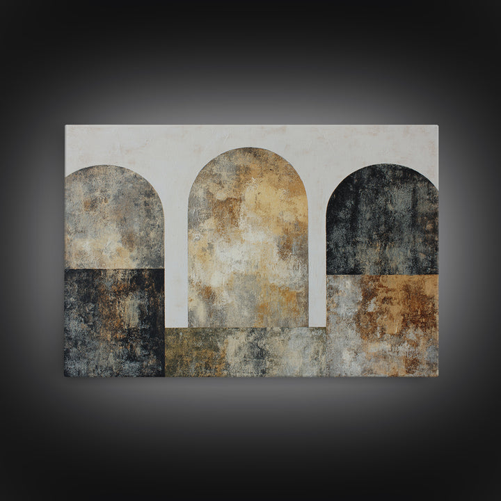 Neutral Abstract Arches Canvas Print, Above Bed Art, Bedroom Wall Decor, Bedroom Decor, Abstract Art, Serenity, ABA-3x2-56