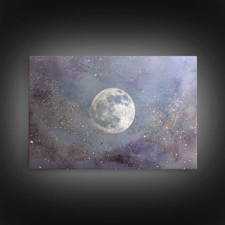 Subtle Celestial Scene Canvas Print, Above Bed Art, 3 Piece Wall Art, Bedroom Decor, Oil Painting, Serenity, Textured Painting, ABA-3x2-89