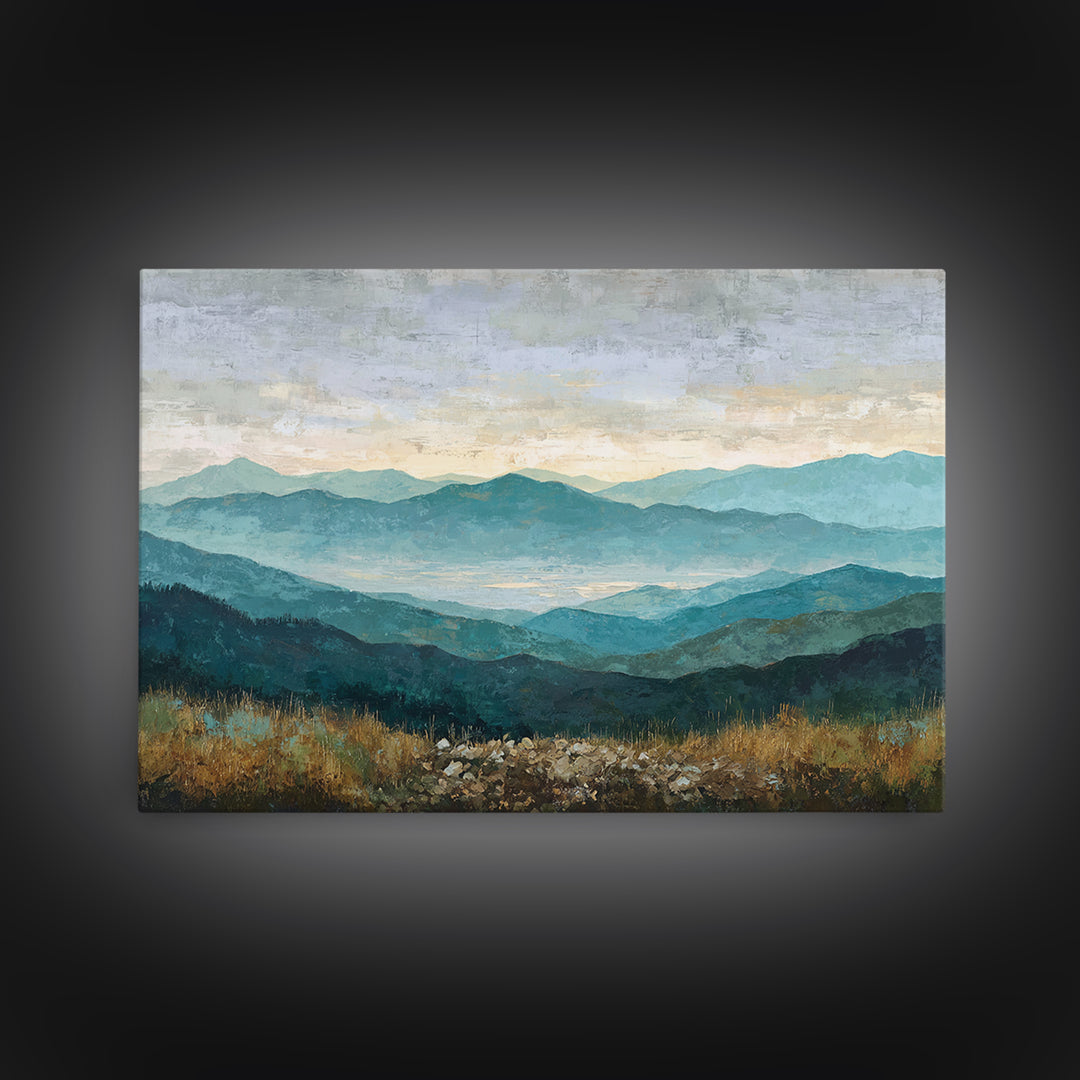 Soft Romantic Landscape Canvas Print, Above Bed Art, Bedroom Wall Decor, Bedroom Decor, Oil Painting, Serenity, ABA-3x2-93