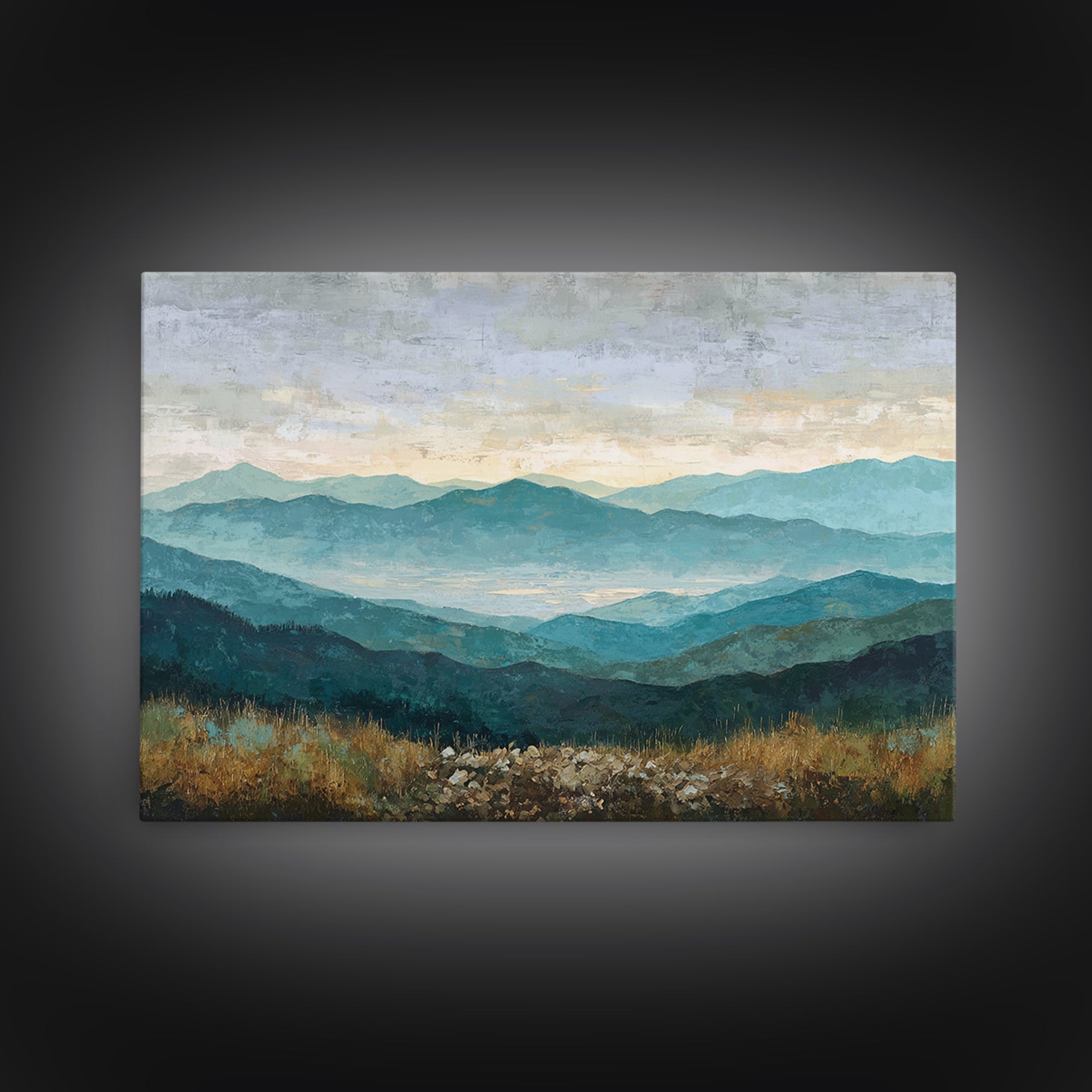 Soft Romantic Landscape Canvas Print, Above Bed Art, Bedroom Wall Decor, Bedroom Decor, Oil Painting, Serenity, ABA-3x2-93