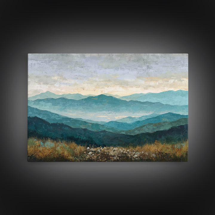 Soft Romantic Landscape Canvas Print, Above Bed Art, Bedroom Wall Decor, Bedroom Decor, Oil Painting, Serenity, ABA-3x2-93