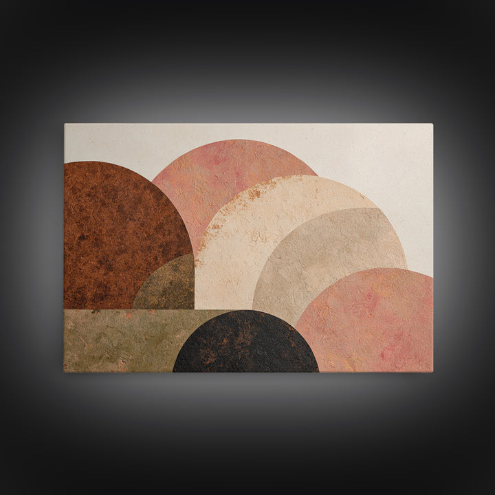Abstract Sunrise Geometry Framed Canvas Print, Above Bed Art, Art Print, Bedroom Decor, Abstract Art, Serenity, Dorm Decor, ABA-3x2-96