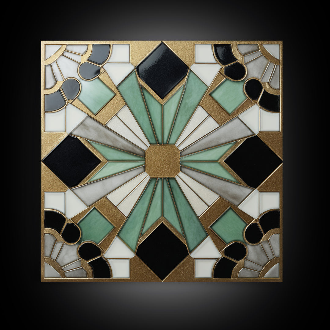 Black and Gold Sunburst Pattern Canvas Print, Art Deco Art, Gallery Wall Art, Living Room Decor, Fine Art, Glamour, ADA-1x1-26