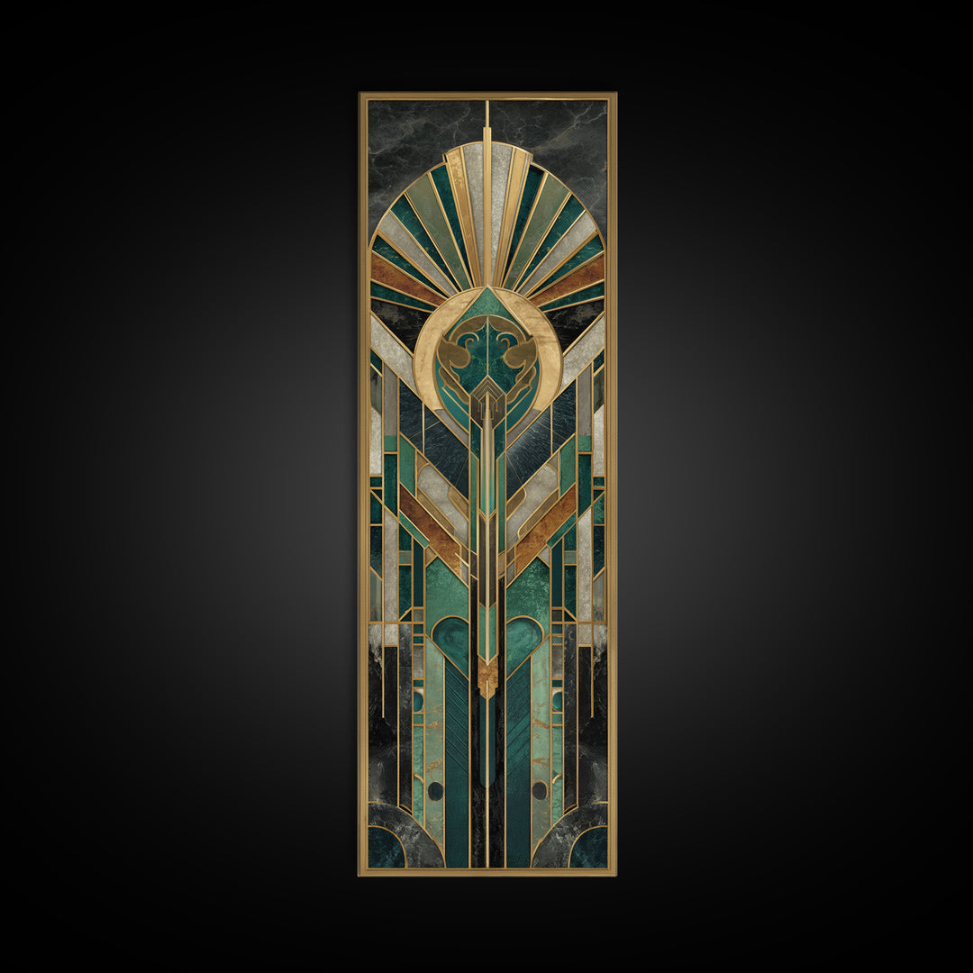 Luxury Cocktail Glass Canvas Print, Art Deco Art, Removable Wallpaper, Living Room Decor, Abstract Art, Glamour, Luxury Decor, ADA-1x3-41
