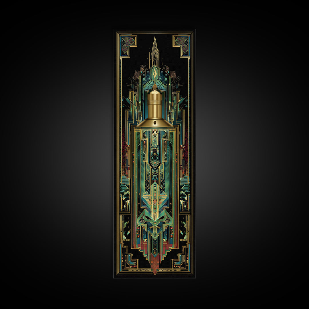 Ornate Perfume Bottle Canvas Print, Art Deco Art, Room Decor, Living Room Decor, Oil Painting, Glamour, Digital Art, Printable, ADA-1x3-94