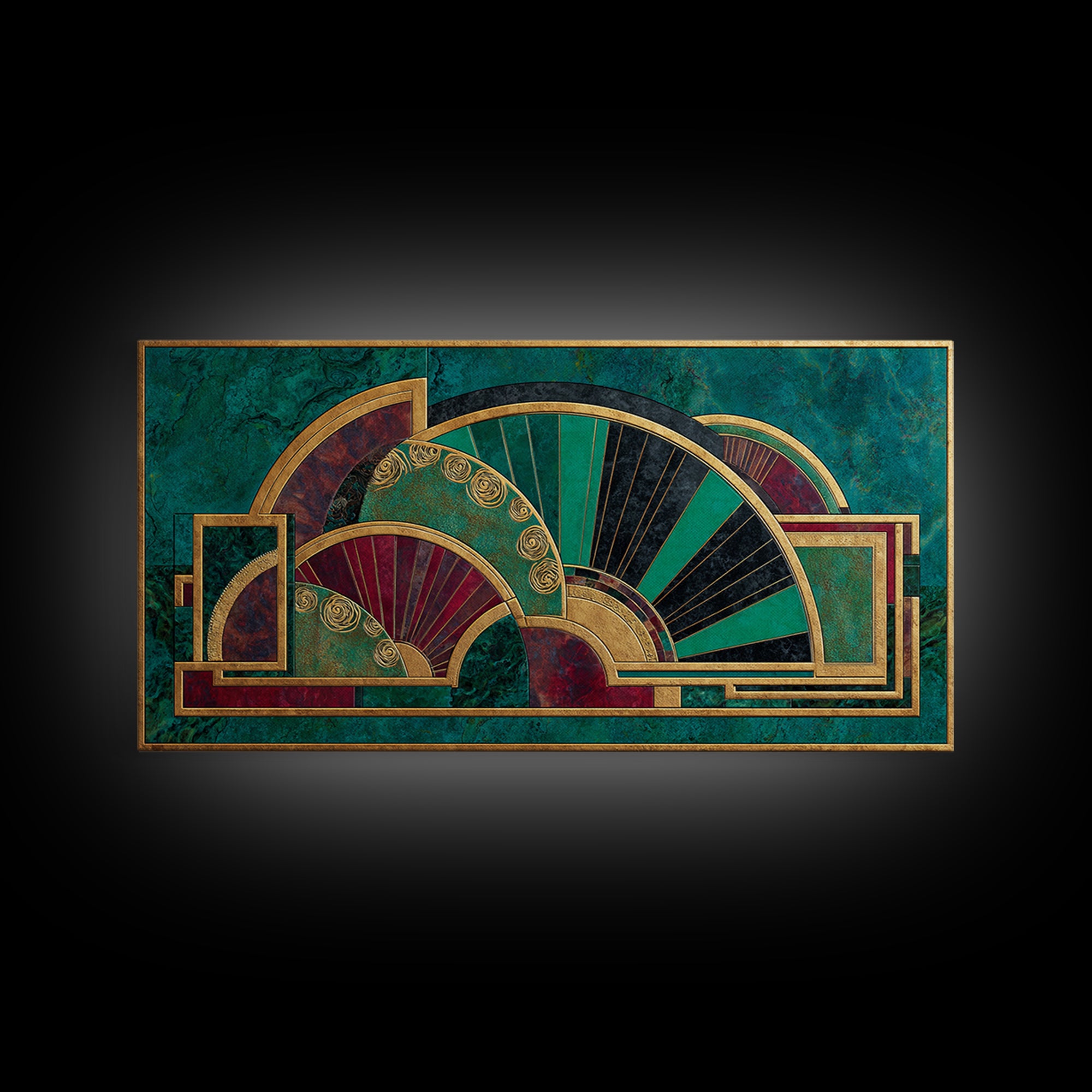 Deco Doorway Study Framed Canvas Print, Art Deco Art, Art, Living Room Decor, Fine Art, Glamour, Art Nouveau, Abstract Art, ADA-2x1-83