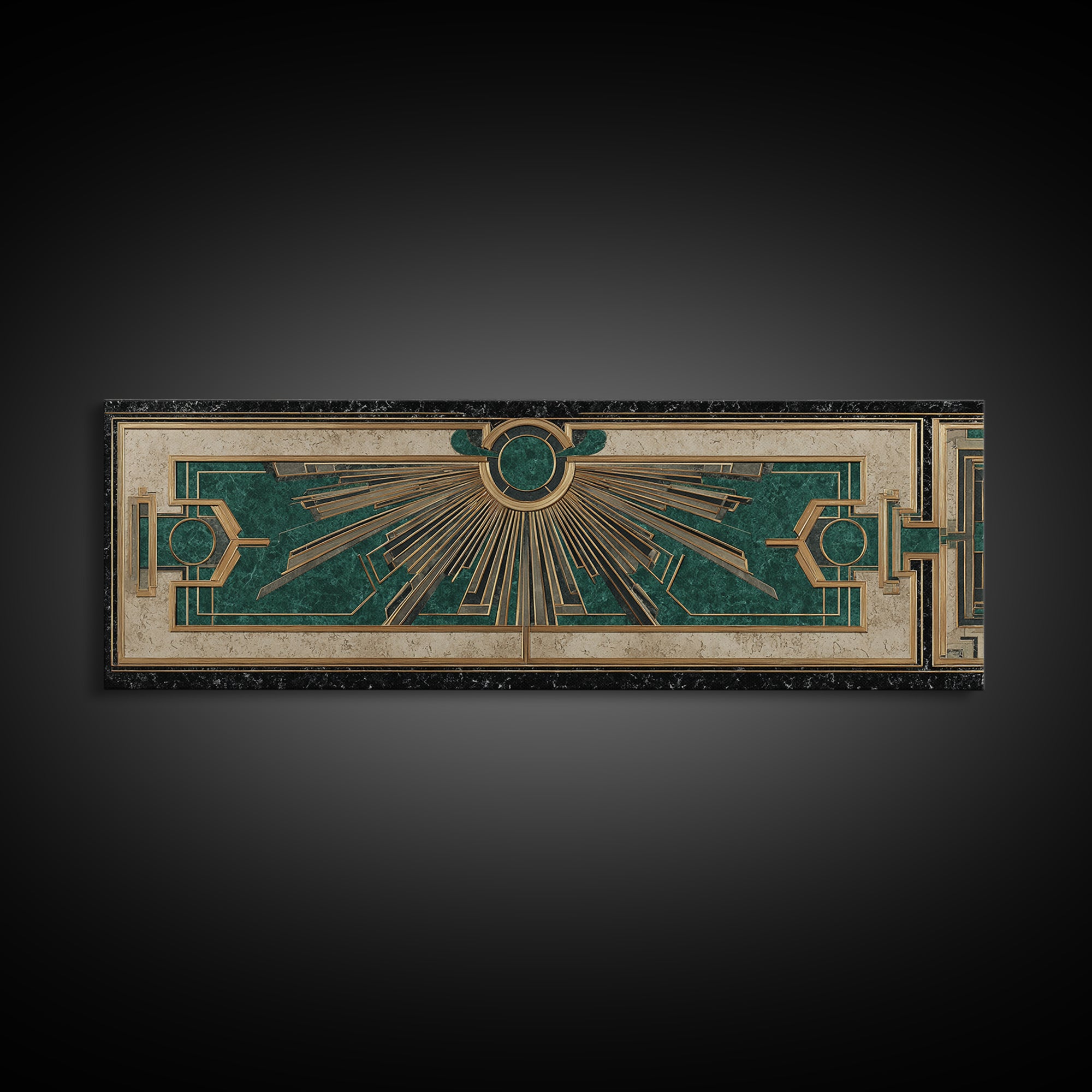 Deco Doorway Study Framed Canvas Print, Art Deco Art, Art Deco, Living Room Decor, Oil Painting, Glamour, Art Deco Wallpaper, ADA-3x1-79
