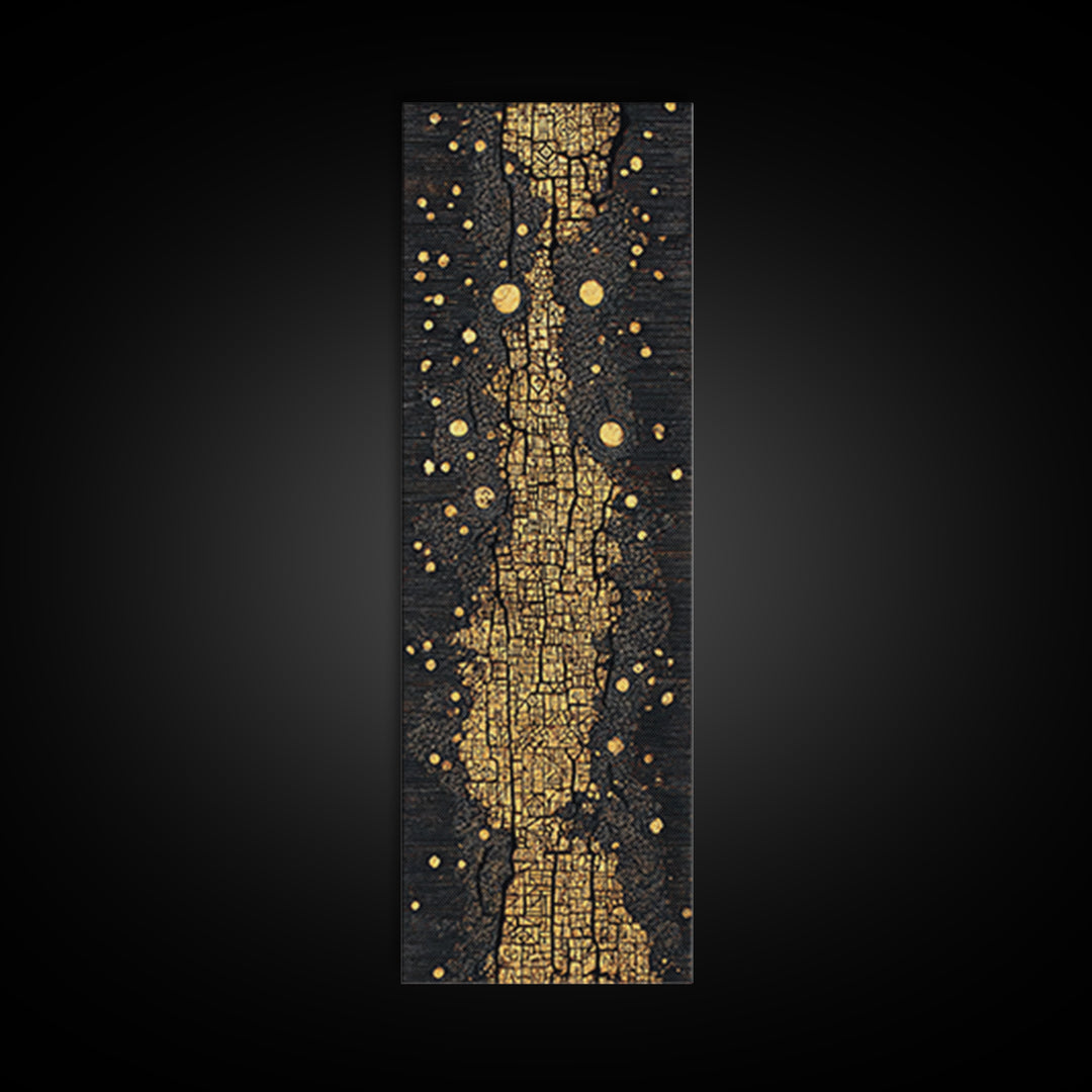 Black And Gold Ancestral Path, Abstract African Art, Luxury Wall Art, Spiritual Decor, Premium Canvas Print Gift For Home
