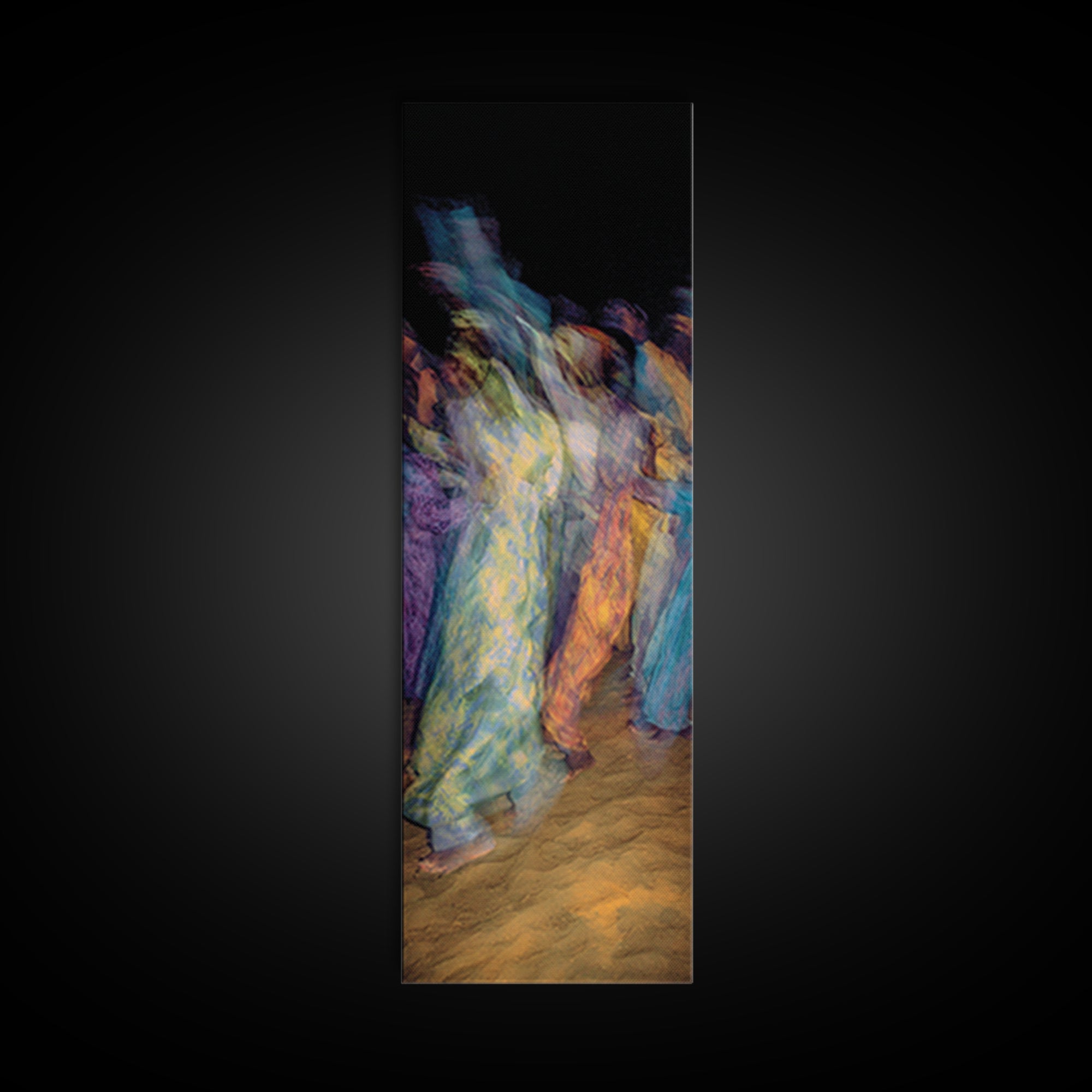 Dreamy African Dancers In Motion Framed Canvas Print, Abstract Afrocentric Wall Art, Colorful Cultural Home Decor, Statement Gift