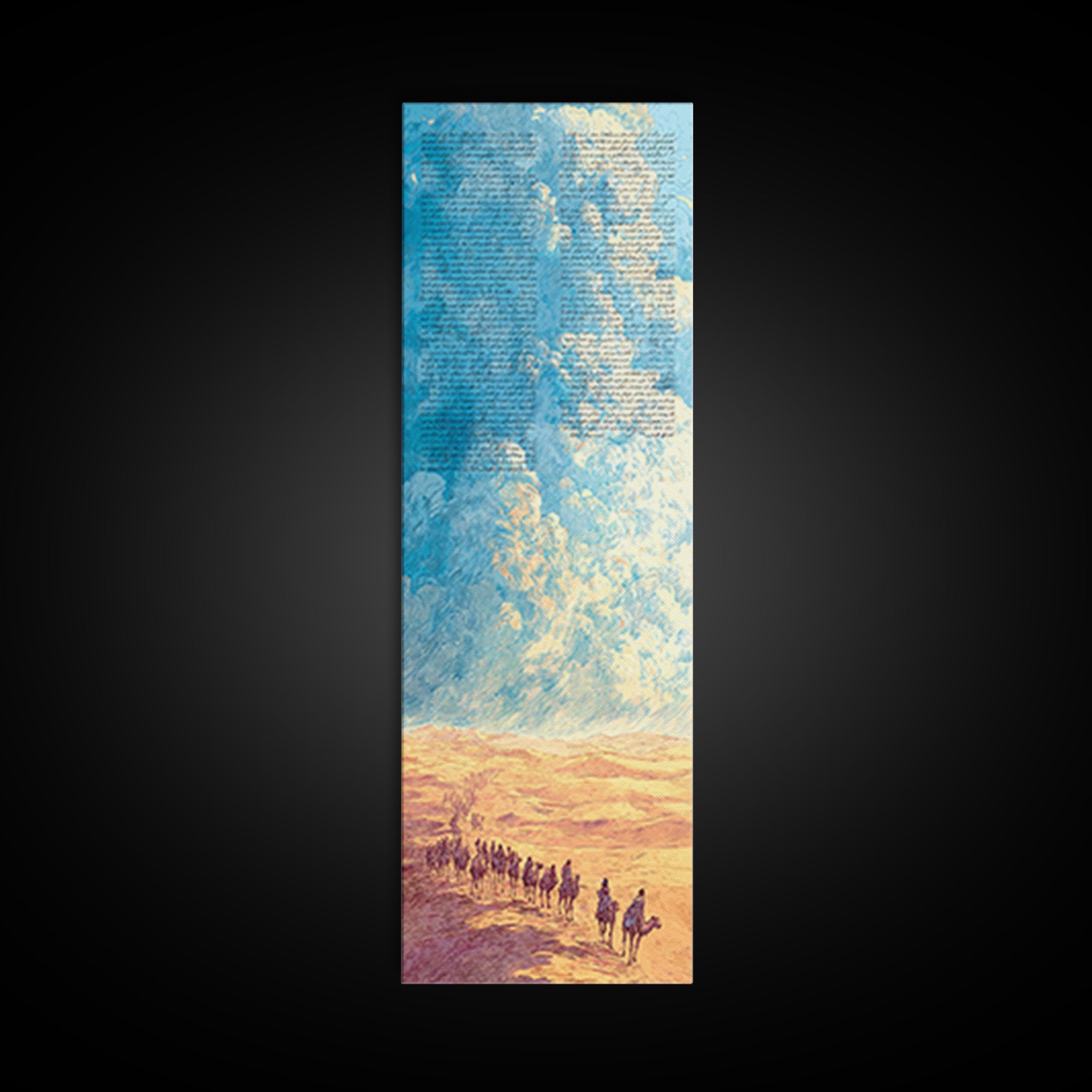 Sahara Caravan Under Giant Blue Sky Wall Art, African Desert Landscape, Nomad Travel Decor, Motherland Canvas Gift For Living Room