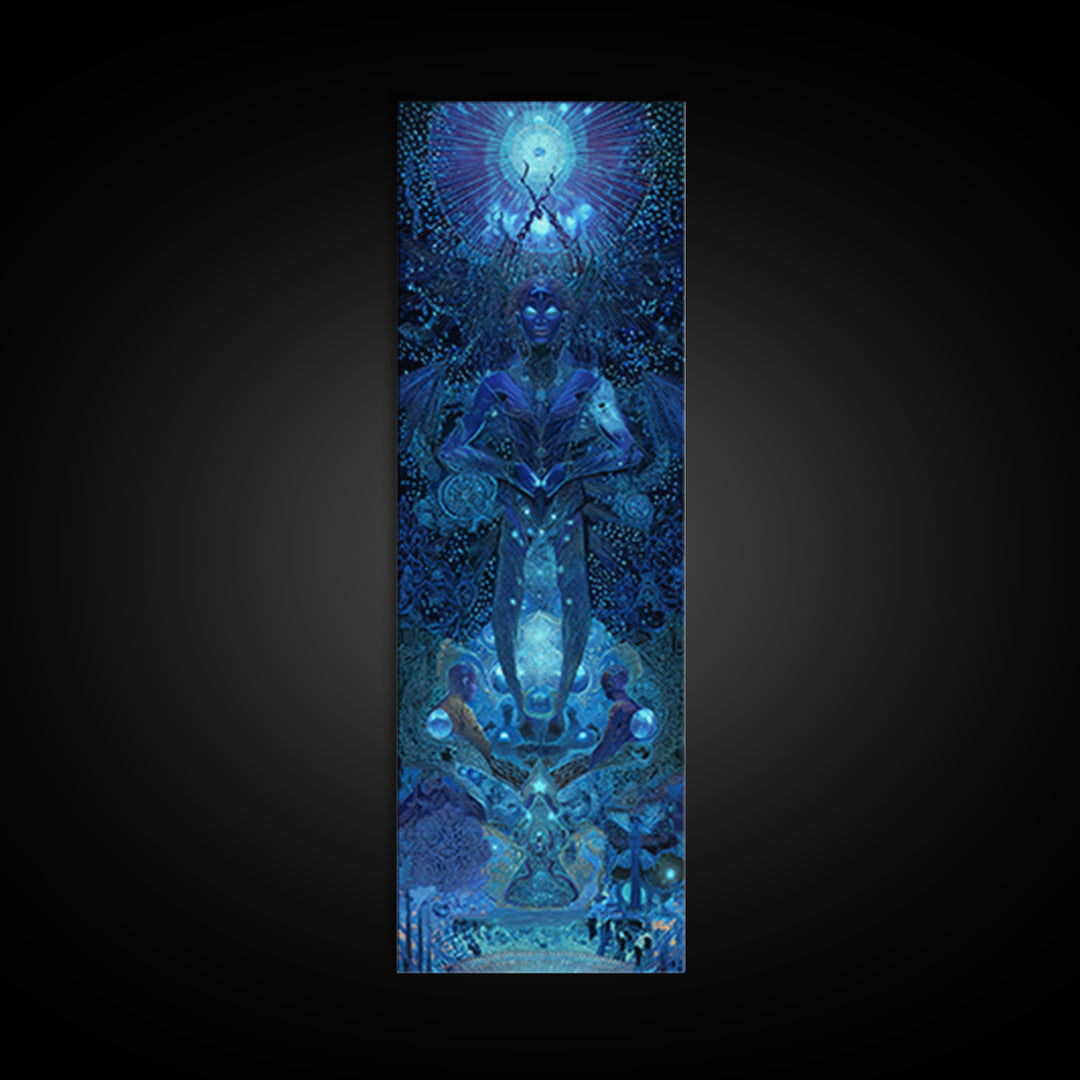 Mystical Blue African Goddess Wall Art, Afrocentric Decor, Spiritual Black Woman Art, Ethnic Portrait Canvas Print Home Decor Gift