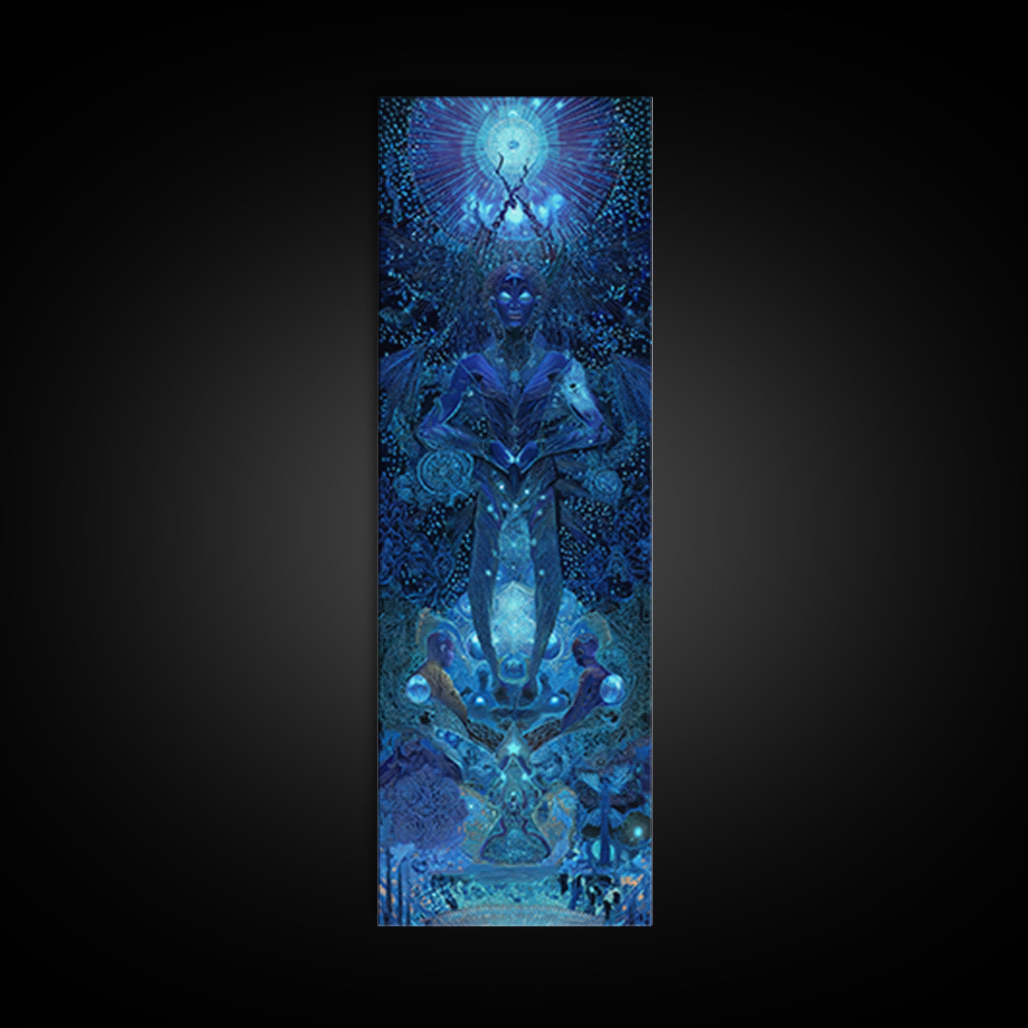 Mystical Blue African Goddess Wall Art, Afrocentric Decor, Spiritual Black Woman Art, Ethnic Portrait Canvas Print Home Decor Gift