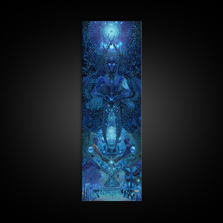 Mystical Blue African Goddess Wall Art, Afrocentric Decor, Spiritual Black Woman Art, Ethnic Portrait Canvas Print Home Decor Gift