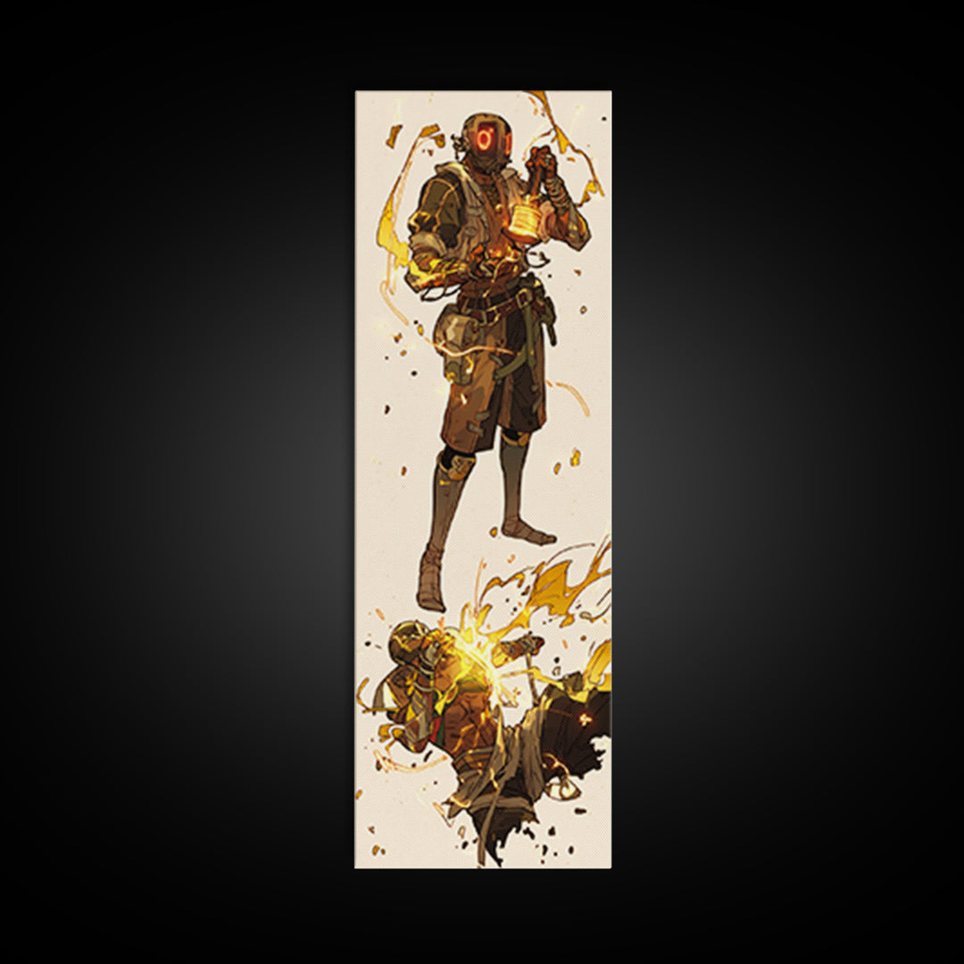 Sci Fi Nomad Warrior With Lantern Canvas Print, African Warrior Art, Afrofuturism Decor, Bold Modern Adventure Wall Art Gift