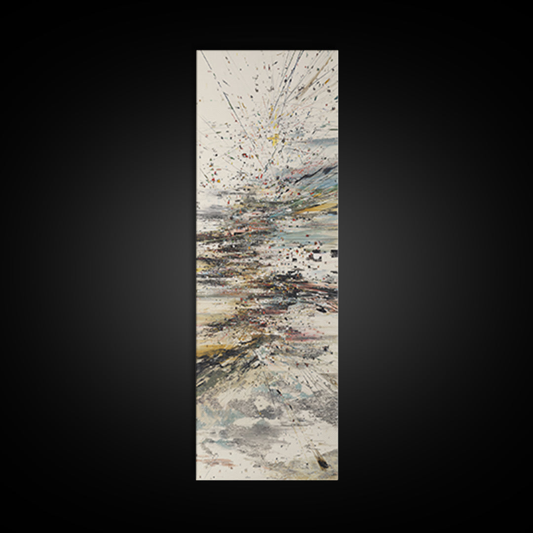 Explosive Coastal Sky Abstract Canvas Print, Modern Seascape Wall Decor, Dreamy Neutral Large Statement Art For Home Office Decor