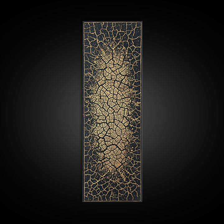Gold Cracked African Woman Silhouette Wall Art, Abstract African Art Print, Black And Gold Canvas, Afrocentric Home Decor