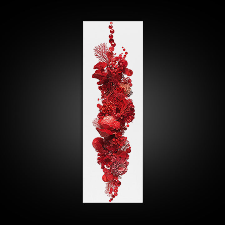 Red Coral Floral Abstract Sculpture Canvas Print, Modern African Art, Abstract Wall Art, Botanical Home Decor, Statement Gift
