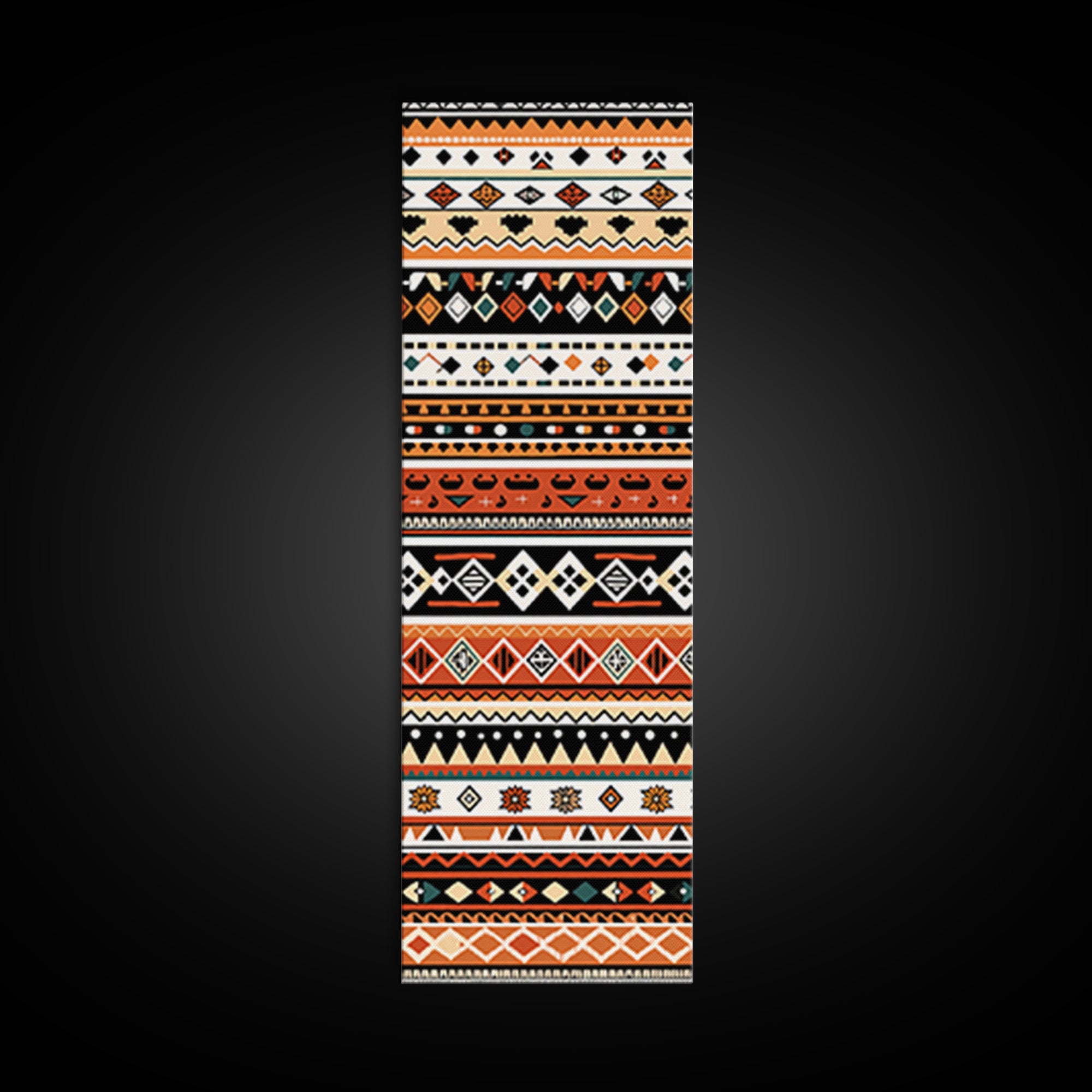 Orange Black And Teal African Patterns Wall Art, Tribal Textile Print, Ankara Inspired Decor, Boho Cultural Home Decoration