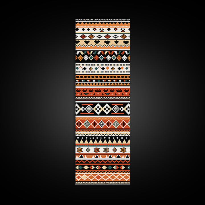 Orange Black And Teal African Patterns Wall Art, Tribal Textile Print, Ankara Inspired Decor, Boho Cultural Home Decoration