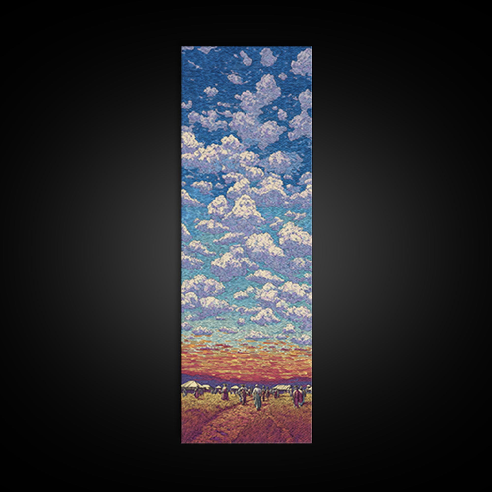 Sunset Cloud Prairie Landscape Framed Canvas Print, Dreamy Sky Wall Art, Nature Scene Art For Living Room Decor, Housewarming Gift