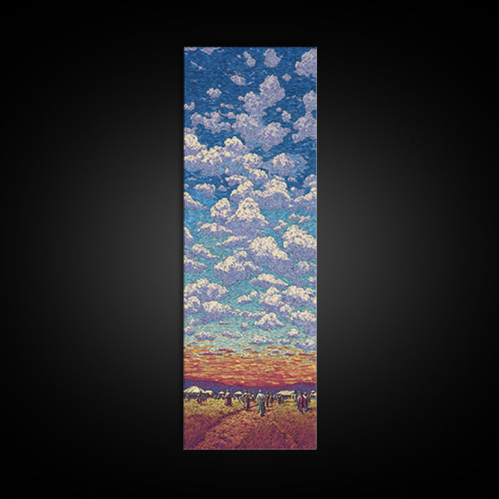 Sunset Cloud Prairie Landscape Framed Canvas Print, Dreamy Sky Wall Art, Nature Scene Art For Living Room Decor, Housewarming Gift