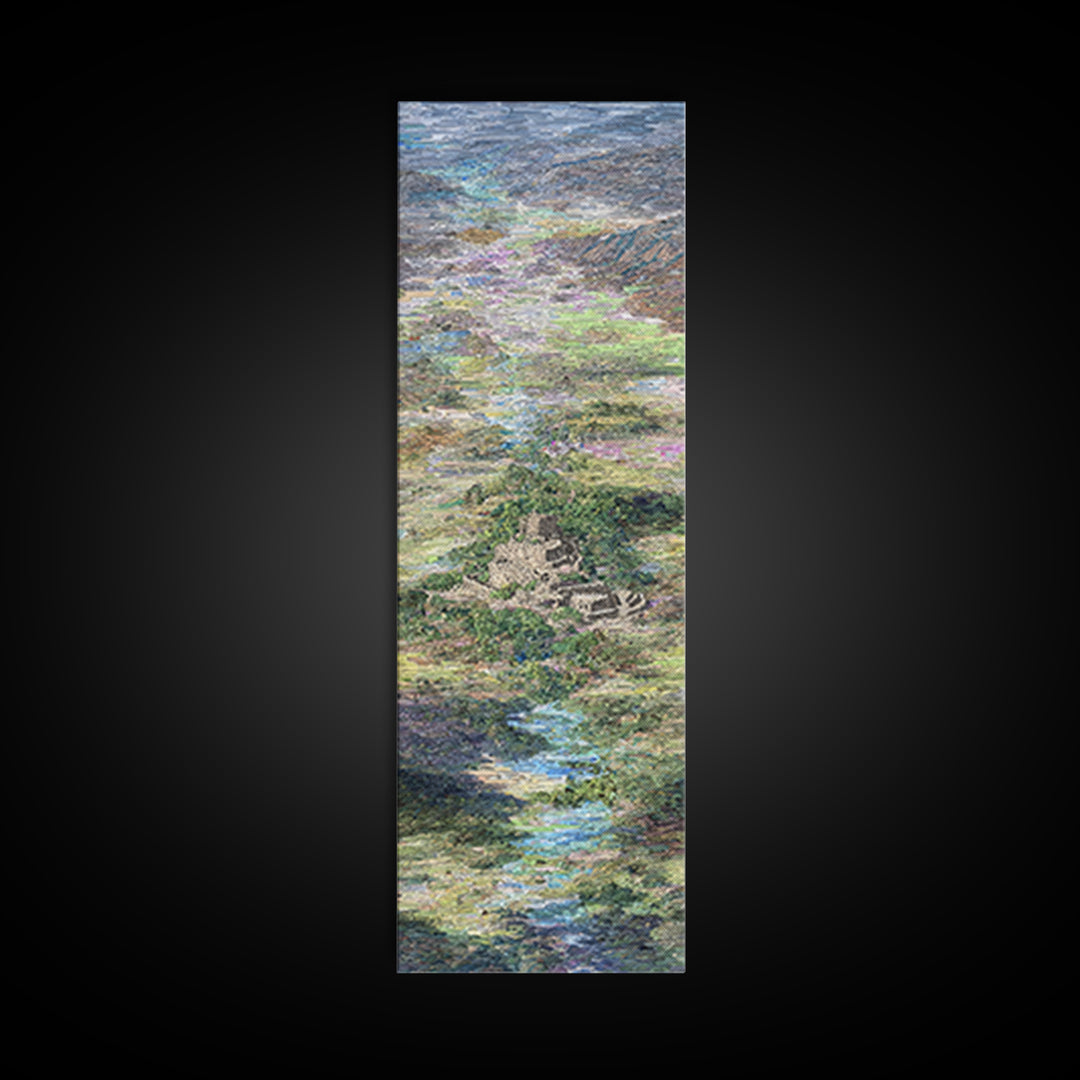 Dreamy African Landscape River Wall Art, Serene Nature Scene Print, Abstract Modern Decor, Earth Tone Canvas For Living Room