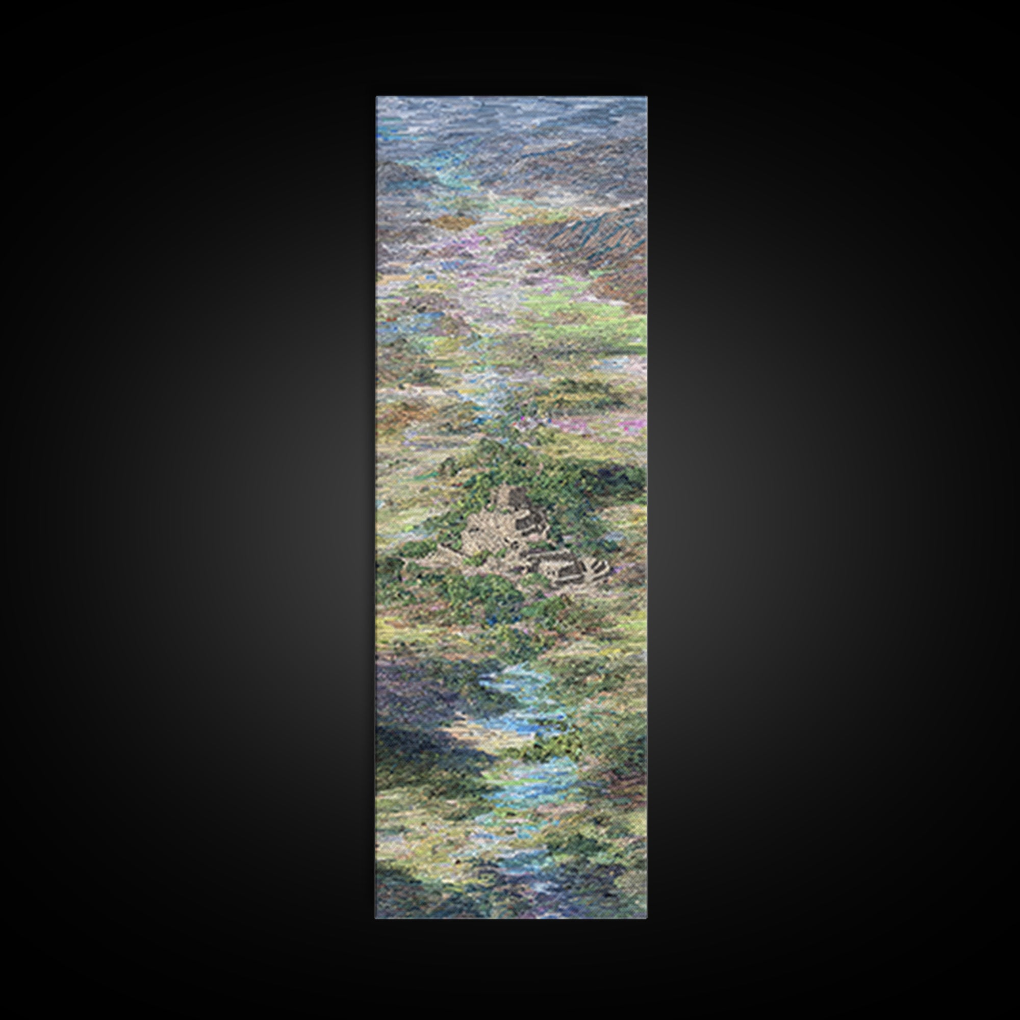 Dreamy African Landscape River Wall Art, Serene Nature Scene Print, Abstract Modern Decor, Earth Tone Canvas For Living Room