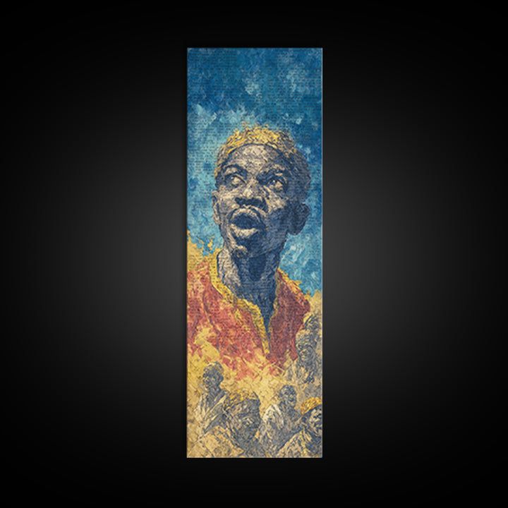 Expressive Singing Man Canvas Print, Blue African Portrait, Afrocentric Wall Decor, Black Music Art For Modern Home Gallery