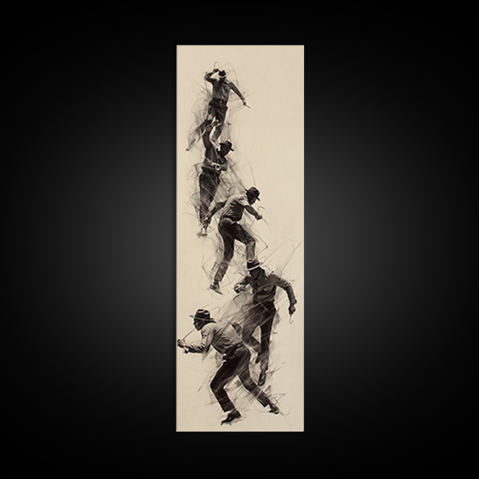 Dynamic African Climber Wall Art, Charcoal Motion Figures, Black Athlete Sketch, Modern Minimalist Decor For Home Gallery