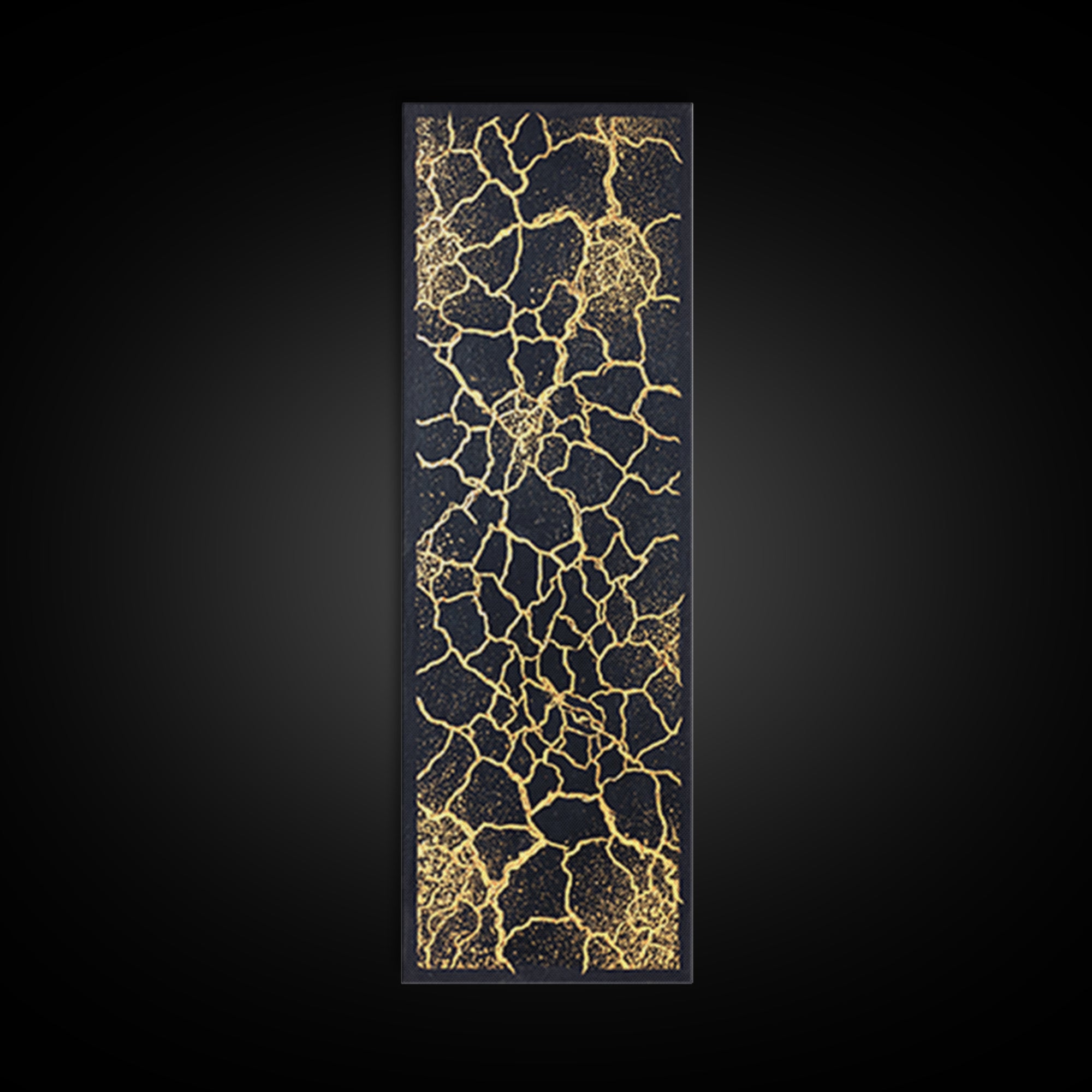 Black And Gold Crackle Abstract Wall Art, Luxury Canvas Art, Modern African Art Decor, Bold Geometric Statement Home Decor