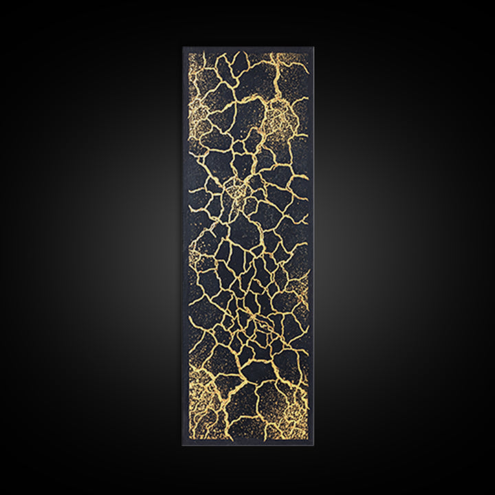 Black And Gold Crackle Abstract Wall Art, Luxury Canvas Art, Modern African Art Decor, Bold Geometric Statement Home Decor