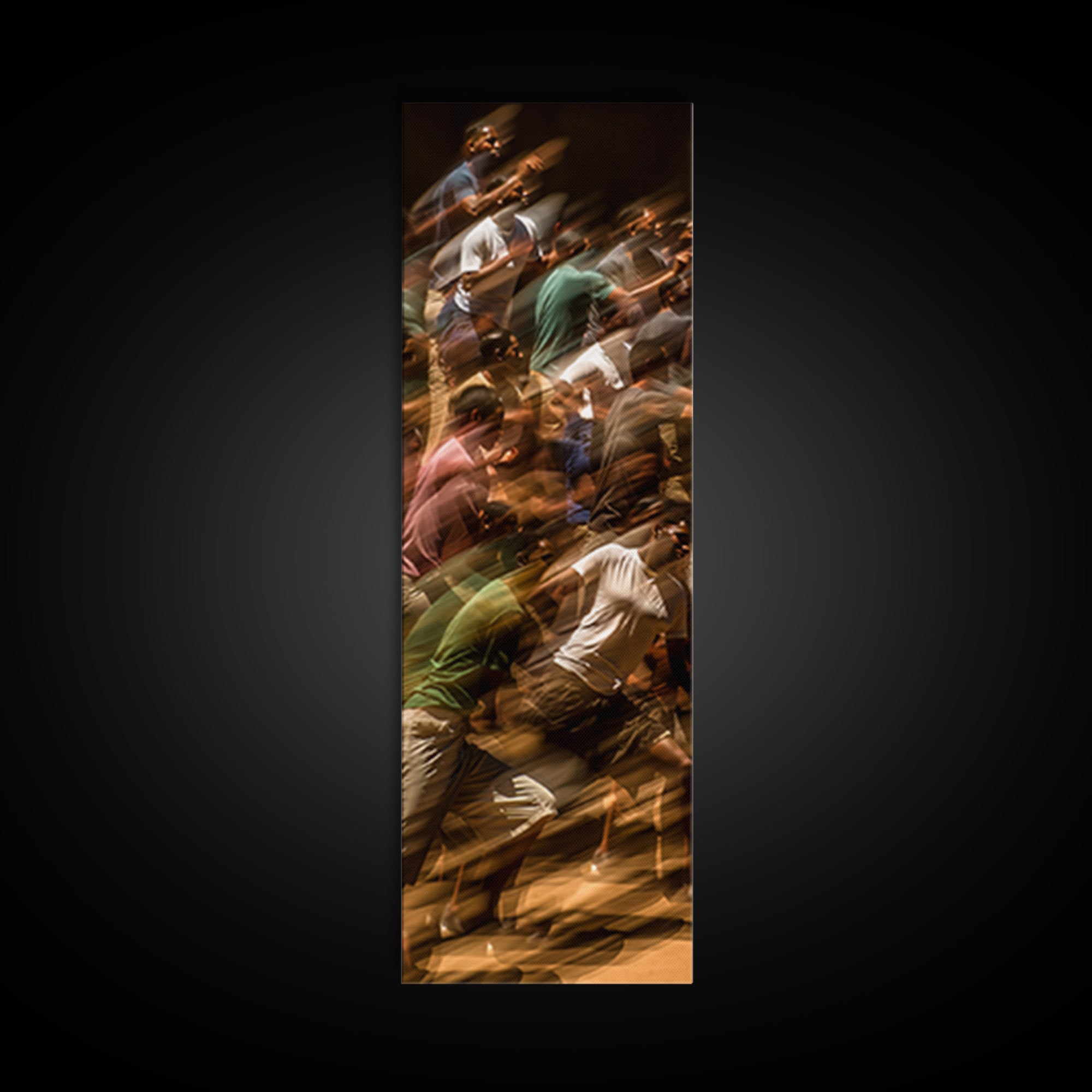 Blurred Crowd In Motion Canvas Print, Contemporary African People Art, Urban Wall Decor, Vibrant Statement Living Room Art