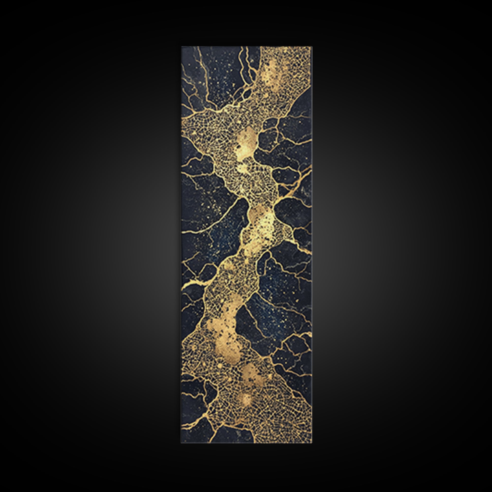 Black And Gold River Veins Wall Art, Abstract Geometric Texture, Luxury Canvas Decor, Modern Office Decor, Statement Gift