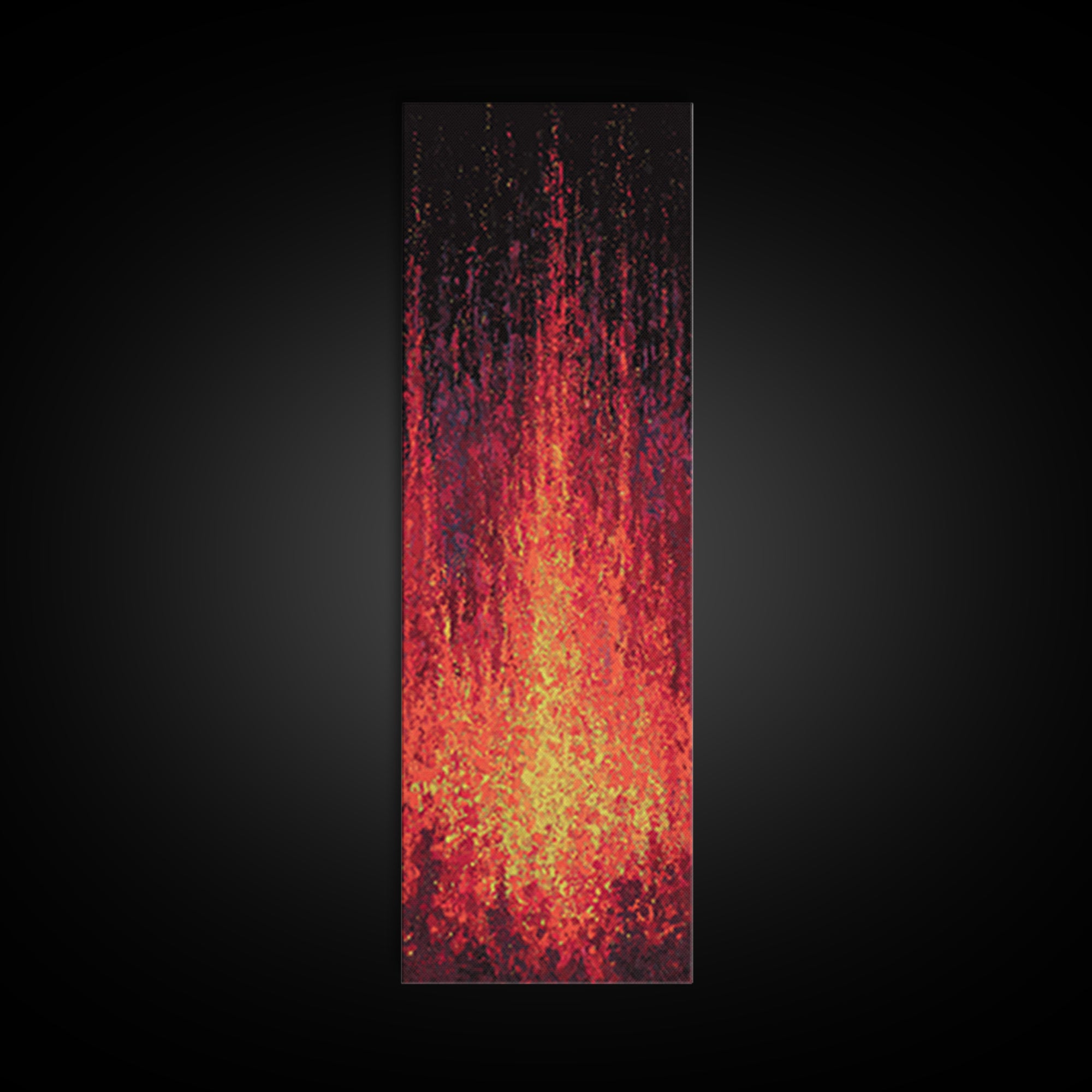 Blazing Red Orange Firefall Abstract Wall Art, African Inspired Canvas Print, Modern Black Decor, Statement Home Decor Gift