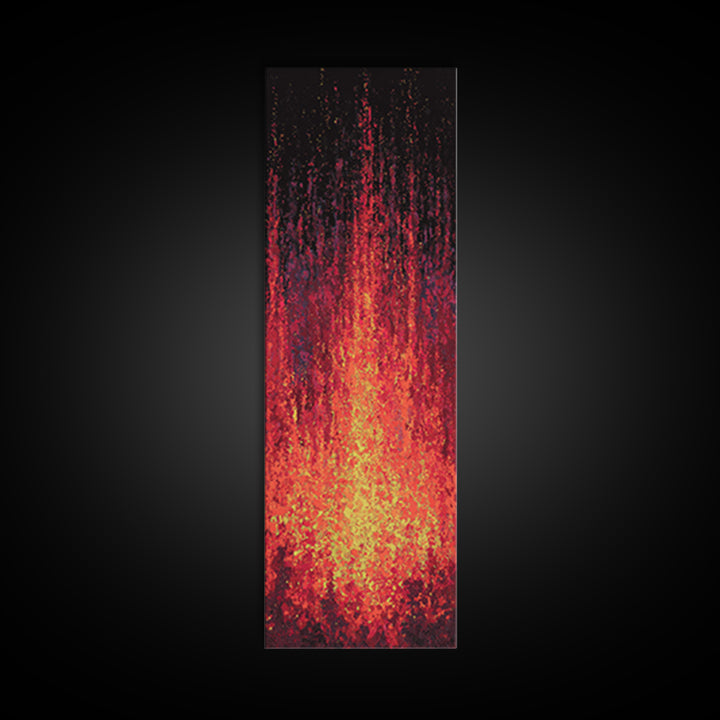 Blazing Red Orange Firefall Abstract Wall Art, African Inspired Canvas Print, Modern Black Decor, Statement Home Decor Gift
